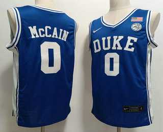 Men%27s Duke Blue Devils #0 Jared McCAIN Blue College Basketball Jersey